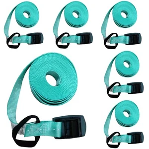 1 Zoll x 10 Fuß reflektierender Spanngurt mit gepolsterter Schnalle 6er-Pack (3 Sets) 250 Pfund WLL - Bild 1 von 6