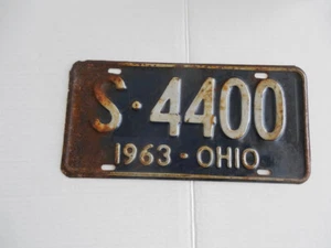 1963 Ohio License Plate Auto Tag Garage Decor Vintage - Picture 1 of 3