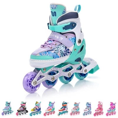 METEOR Inline Skates 4in1 Rollschuhe LED Kinder ABEC7 Einstellbare Inliner Rollen 25-41