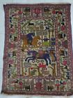 Antique Persian Hand Knotted Carpet Rug Wool, Decor Floor / Wall 5 Fit x 4 Fit