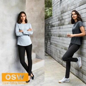 Ladies Office Work Casual Cotton-Rich Stretch Pull-on Comfort Leggings BS125L - Picture 1 of 7