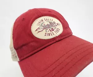 Salt Life Hat Cap Livin Salty Crab Fish Fishing Snapback Mesh Trucker Red - Picture 1 of 8