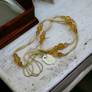 Iris & Lily Necklace Freshwater Pearls with Lemon Quartz Vintage 40” NWT - Picture 1 of 6