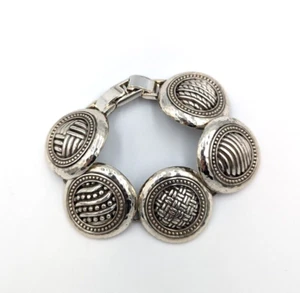 Brighton Portal Bracelet Silver Plate Vintage Statement 7" Marked - Picture 1 of 12