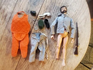 Vintage GI Joe 12" Adventure Team Brown Fuzzy Head Beard 1964 mit Zubehör - Bild 1 von 24
