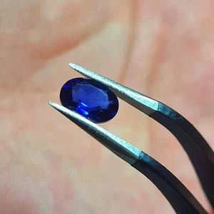 1.ct Blue Sapphire , Oval Cut 5x7mm Loose Lab Grown Gemstone for Jewelry Making - Picture 1 of 6