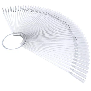 100 Clear Fan-Shaped Nail Display Tips with Ring Holder Nail Art Tips - Picture 1 of 7