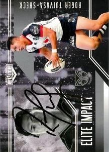 Signed 2017 NEW ZEALAND WARRIORS NRL Card ROGER TUIVASA-SHECK Elite Impact - Bild 1 von 2