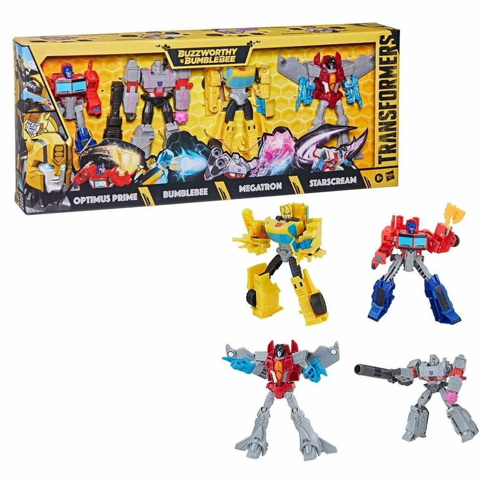 Hasbro Transformers Buzzworthy Bumblebee Figuren 4er Pack Prime, Megatron OVP !! - Bild 1 von 4