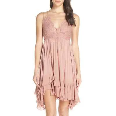 Free People Intimate Pink Rose Adella Frilled Chemise Slip новый с ценниками размер маленький - Изображение 1 из 4