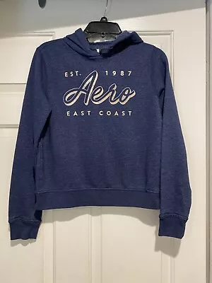 Sudadera con capucha Aeropostale Aero East Coast para mujer pequeña azul B96 Foto 1 de 4