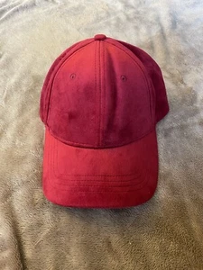Burgunderrote Samt Baseballkappe Mütze Damen verstellbarer Schnallenriemen Einheitsgröße - Bild 1 von 4