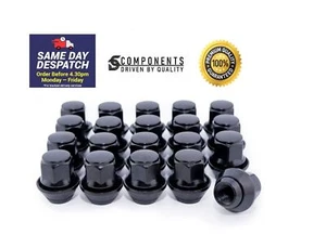 20 tuercas de rueda de aleación Volvo negras aptas para perno C30 C40 C70 S40 V40 V50 M12 x 1,5 19 mm - Imagen 1 de 1