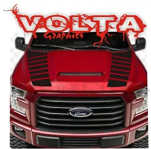 2X Vinyl Hood Decals Fits: Ford F150 2015-2019 Trucks -Stripes Graphics Decals - Foto 1 di 1
