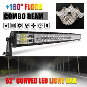 52" Curved 3680W LED Light Bar Flood Spot Combo Work Driving Truck 4X4 SUV Boat - Picture 1 of 17