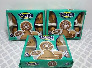 Peeps Donut Shop Coffee Flavored Marshmallow Candy Chicks Treat 30 Count 3 Packs
