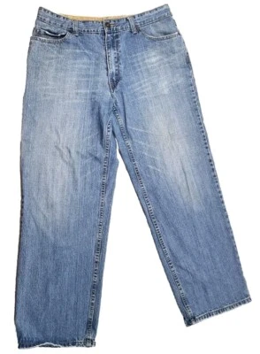 Jeans holgados enchufables vintage para hombre 36x32 reales 36x30 Y2K descoloridos patinador manchas grunge Foto 1 de 4