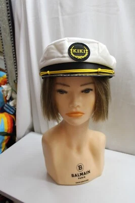 Disfraz Blanco De Colección Sombrero de Marinero Yate Velero Barco Capitán Kiki OSFM 8.5" Foto 1 de 4