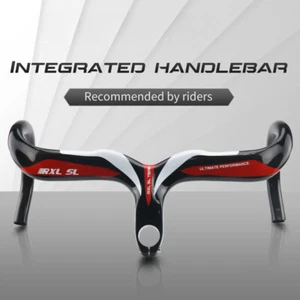 Carbon Rennrad Lenker 3K glänzend ultraleicht integrierter Lenker und Vorbau - Bild 1 von 48