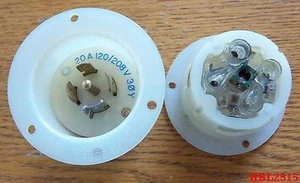 Hubbell HBL2515 20 Amp 120/208 Volt 3 Ø L21-20P Flanged Inlet 2515 - Picture 1 of 1