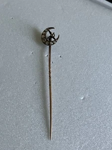 10k Yellow Gold Vintage Stick Pin With Pearls 2.1 Grams - Picture 1 of 5