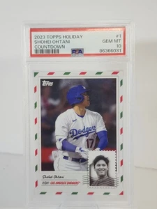 2023 Topps Holiday Countdown #1 Shohei Ohtani - PSA 10 GEM MINT - Picture 1 of 2