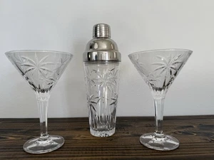 Bicchiere e shaker South Beach Palm Tree Godinger Shannon cristallo cocktail Martini - Foto 1 di 16