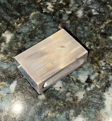 Antigua caja de cerillas de plata esterlina caja de cerillas cubierta con monograma M Webster? Foto 1 de 3