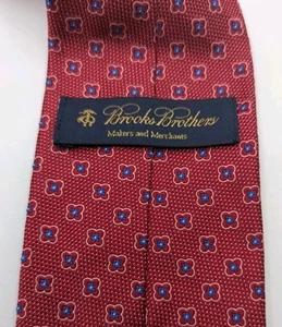 Brooks Brothers Makers And Merchants rote Mikro-Krawatte mit Blumenmuster - hergestellt in den USA  - Bild 1 von 6