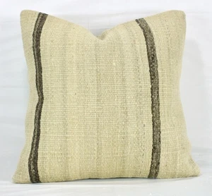 Funda de Almohada Decorativa Vintage Turca Kilim 18" Beige Marrón Kilim Sofá Almohada - Imagen 1 de 9
