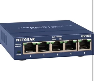 NETGEAR 5-Port Gigabit Ethernet Unmanaged Switch (GS105NA)  - Picture 1 of 5