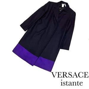 Istante Made in Italy Long Coat Unisex Black & Purple Vintage - Picture 1 of 18