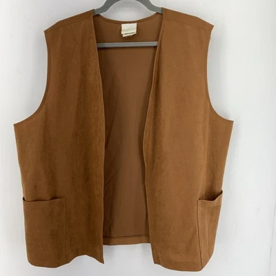 De Colección Caron Eve Mujer’s 3X Chaleco Imitación Gamuza Hippie Campesino Boho EE. UU. Ligero Foto 1 de 4
