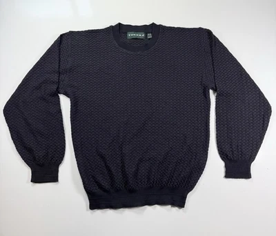 Suéter Tejido Texturizado Tundra Vintage Negro Talla Pequeña Pullover Hecho en Canadá Foto 1 de 4