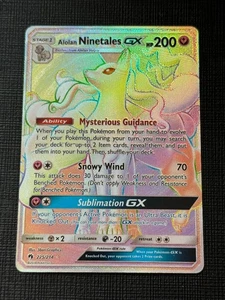 Pokemon Alolan Ninetales GX Holo Card 225/214 Lost Thunder Secret Rainbow Rare - Picture 1 of 5