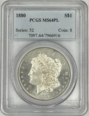 1880 P Morgan Silver Dollar $1 PCGS MS64 PL ‼️SCARCE DATE IN PROOF LIKE‼️ - Image 1 of 2