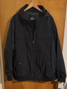 Chaqueta de bombardero Dockers para hombre 3X alta 3XLT azul marino resistente al agua - Imagen 1 de 6