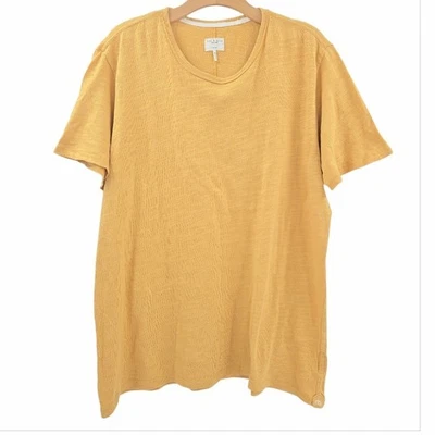 Rag & Bone T Shirt  Women's XL Yellow Gold Pima Cotton Tee Short Sleeve Puru  - Image 1 of 4