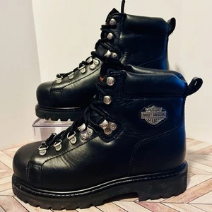 Harley Davidson Dipstick 6" Steel Toe Women’s 6.5 Black Motorcycle Boots 81615 - Picture 1 of 8