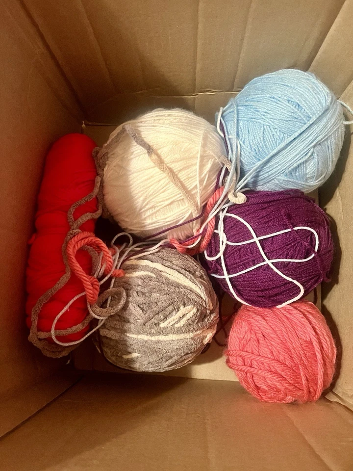 Lot Bulk Multi- Colors  Mix Acrylic Yarn Various Balls - Image 1 of 1