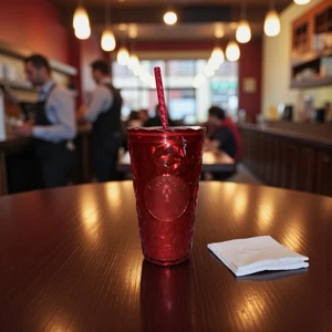 Bicchiere cristallo prisma diamante rosso Starbucks Natale 2023 (tazza fredda) 16 oz NUOVO - Foto 1 di 3