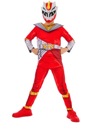 Kids Fury Red Power Rangers Costume Official Fancy Dress - Image 1 of 4
