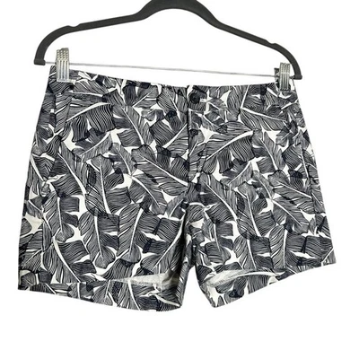 Shorts Preppy Banana Republic Factory Hampton Fit Azul Branco Estampa de Folha Algodão 2 - Imagem 1 de 4