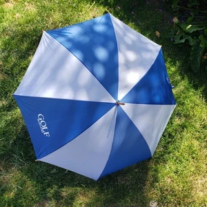 Golf Magazin Regenschirm Holz blau weiß - Bild 1 von 11