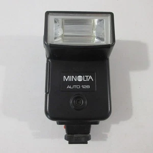 Minolta Auto 128 Camera Strobe Flash Hot Shoe Swivel Bounce Vintage - Picture 1 of 5