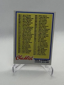 Tarjetas de lista de verificación Topps 1978 364-484 - Imagen 1 de 1