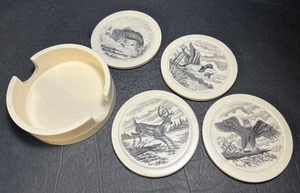 Juego de montaña rusa Wildlife Newport imitación Scrimshaw águila calva pez pato ciervo y soporte - Imagen 1 de 13