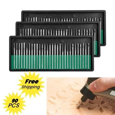 90 Pcs Diamond Burr Bits Drill Set Rotary Multi Tool Accessories Kit For Dremel - Image 1 of 4