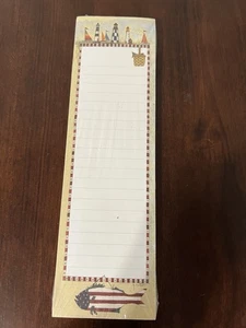 Pat Richter Magnetic Notepad “Sails & Lights” 50 Sheets NEW Lighthouse Baskets - Foto 1 di 6