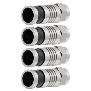 4x Compression Connector F Type Dual Shield RG59 Coax/Coaxial Cable Black Tail - Picture 1 of 3
